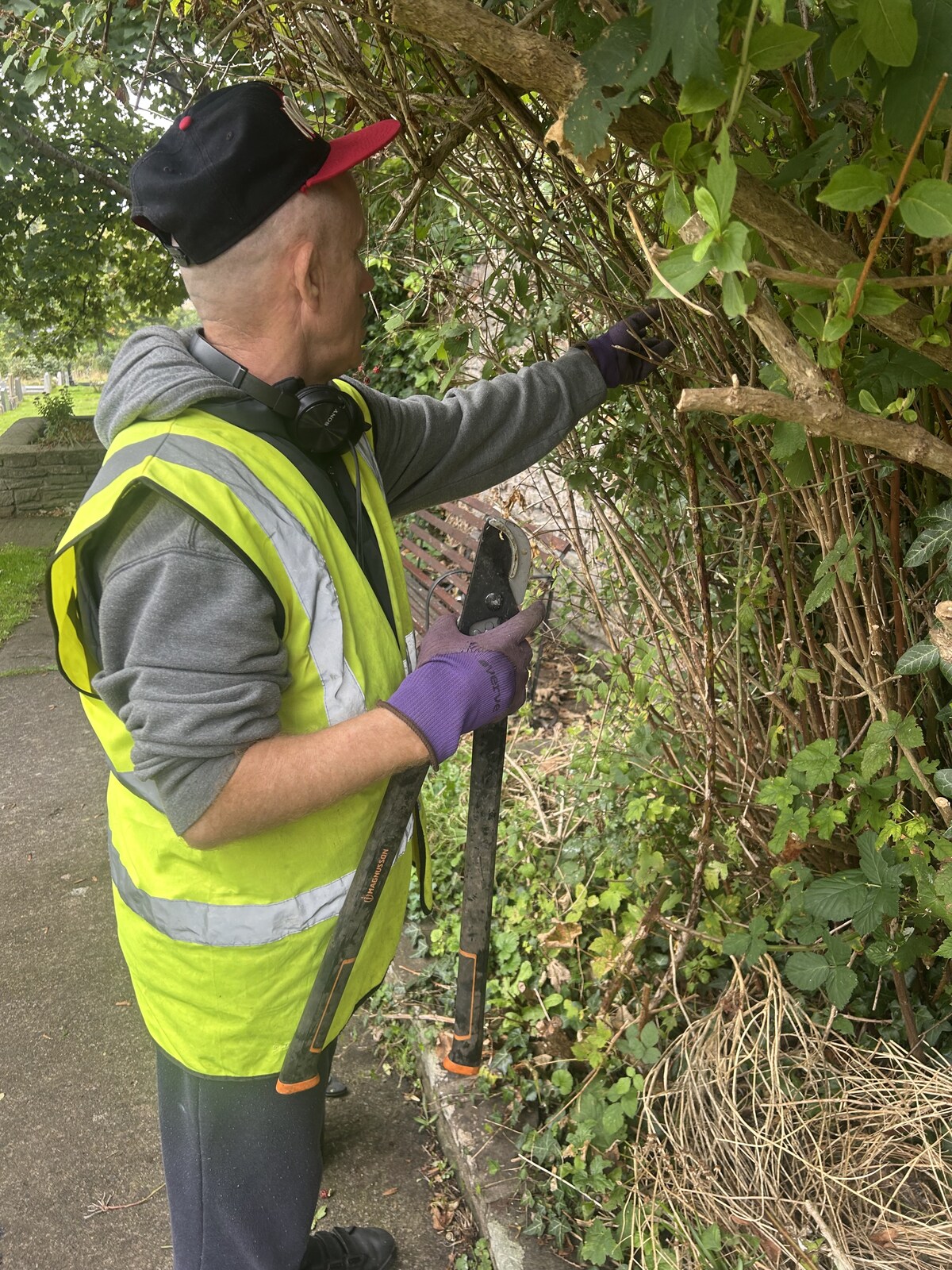 Paul helping out with the gardening