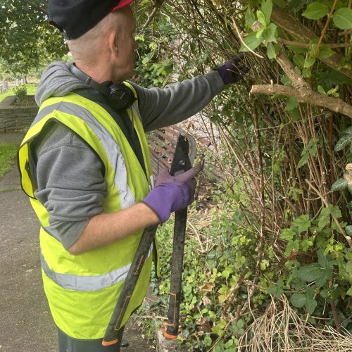 Paul helping out with the gardening